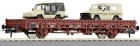 66473 Roco Flat car loaded with 2 cars - Mercedes Benz Type G and a VW Iltis order of Malta Relief Service